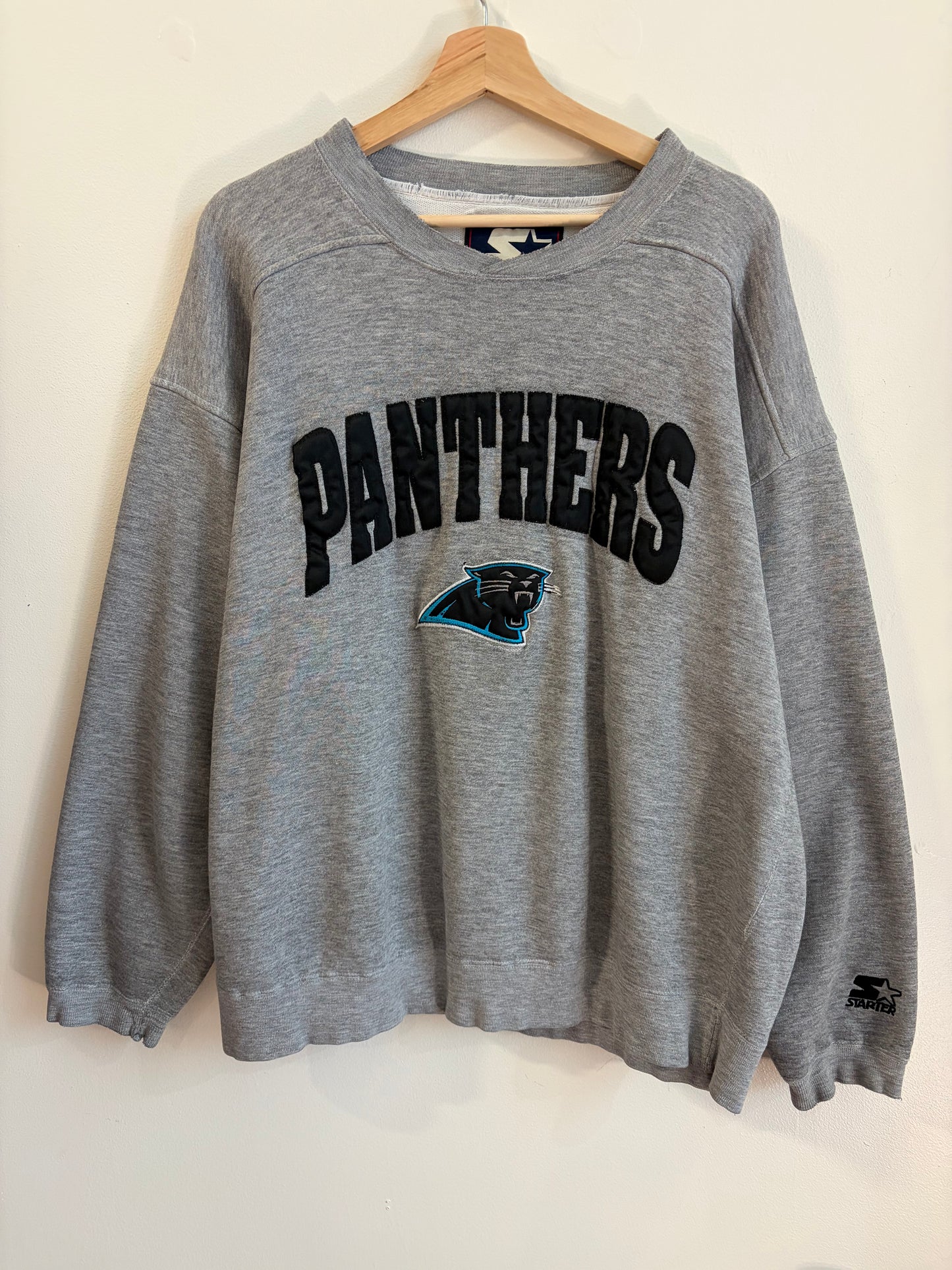 90s Carolina Panthers Embroidered Starter Crewneck (L)