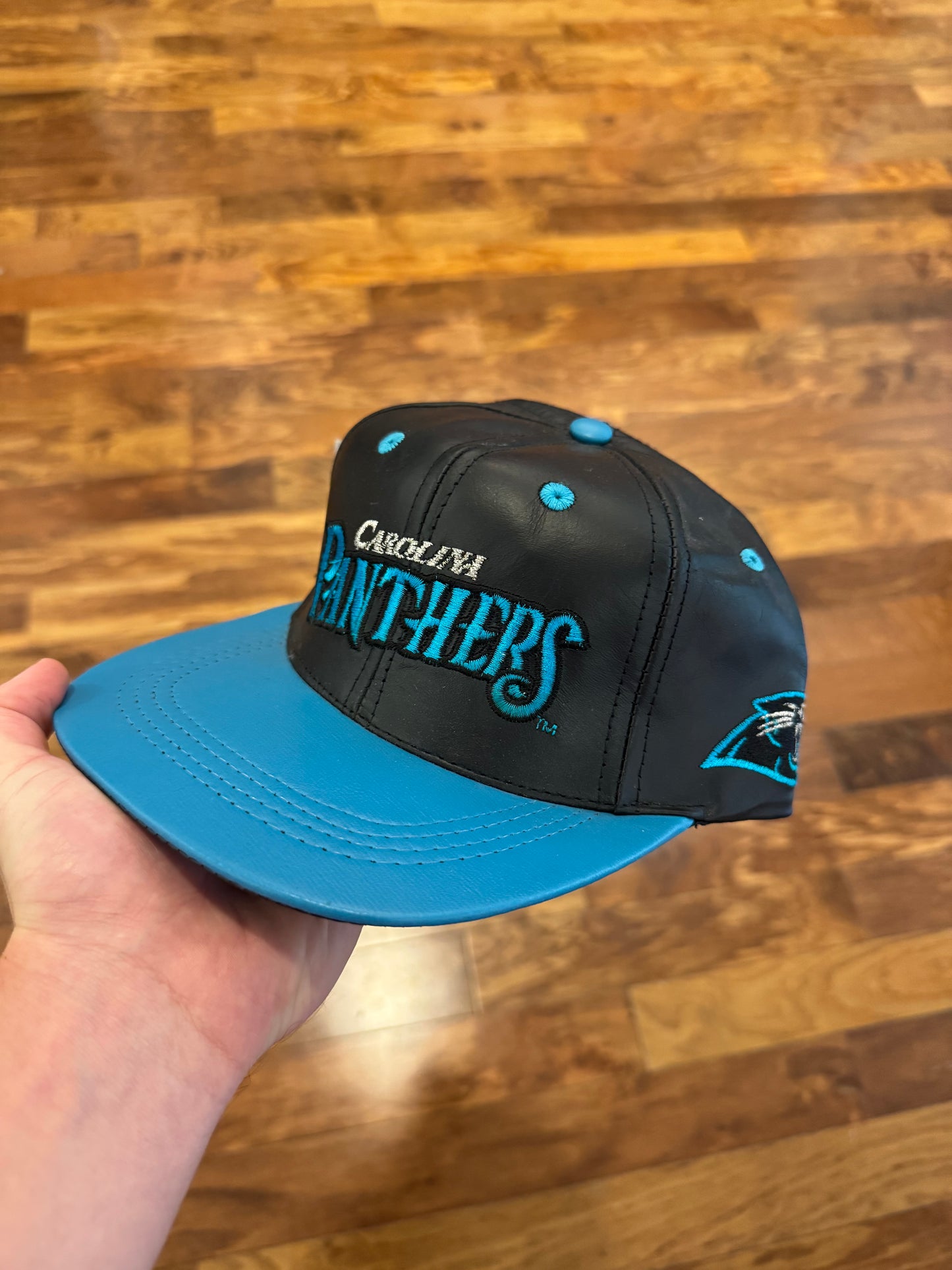 90s Carolina Panthers Spell Out Leather Hat (OS)