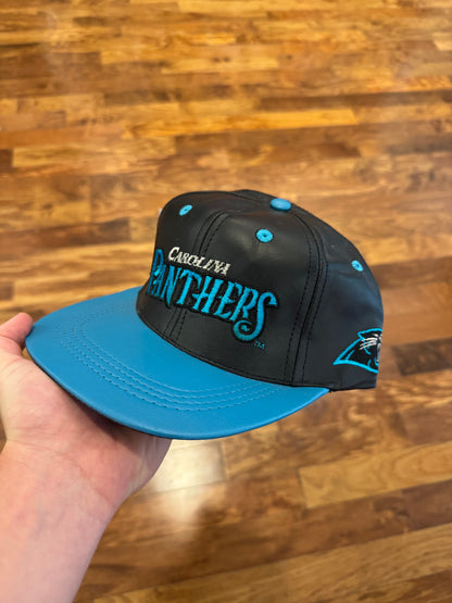 90s Carolina Panthers Spell Out Leather Hat (OS)