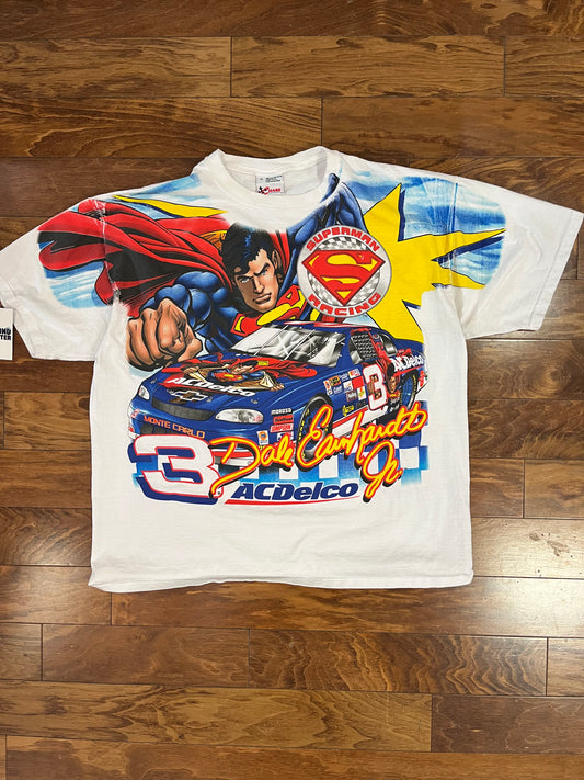 1999 Dale Earnhardt Jr. Superman AOP Nascar Tee (XL)