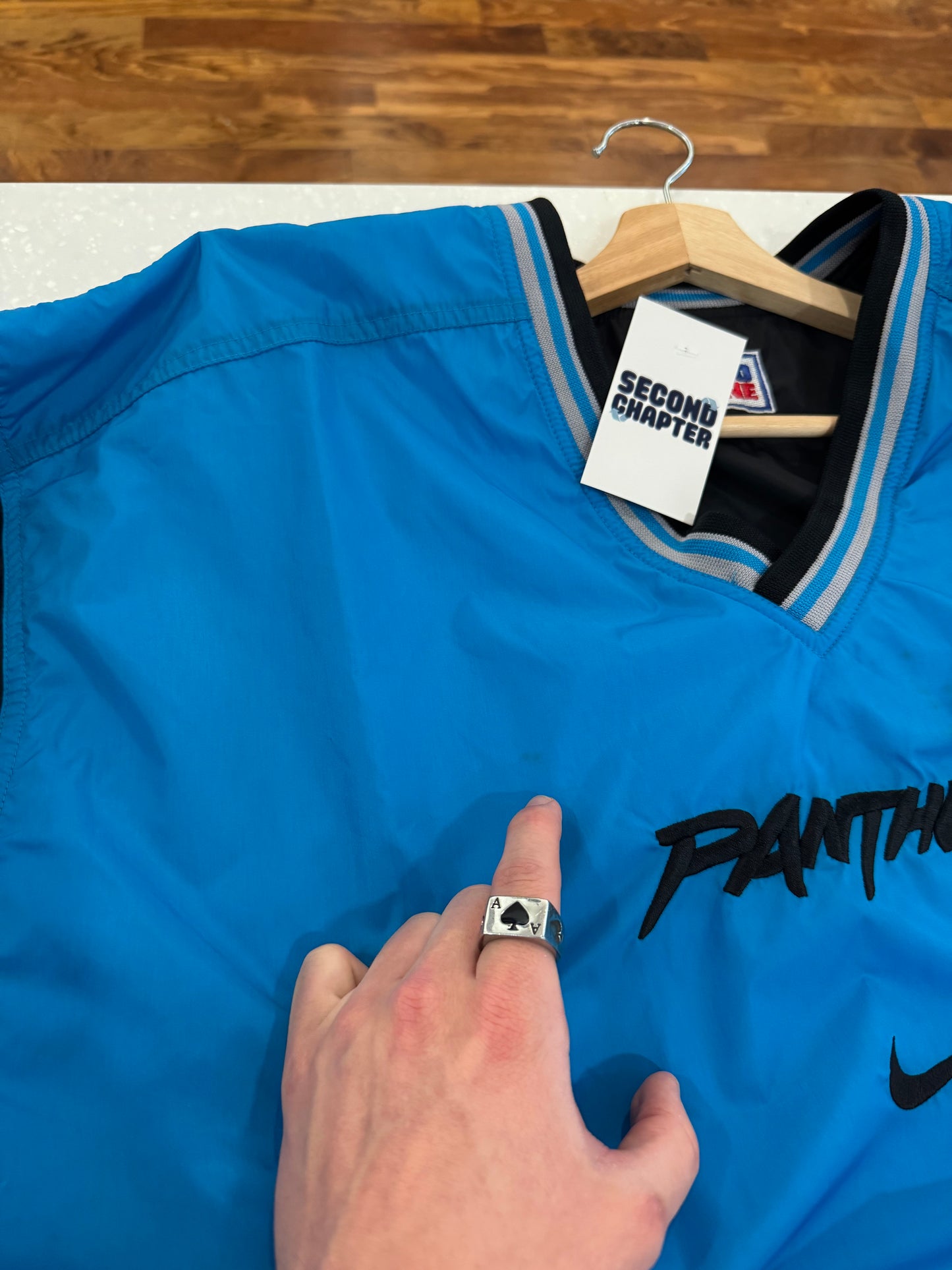 90s Carolina Panthers Nike Center Swoosh Reversible Windbreaker (XXL)