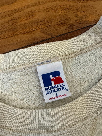 90s Russell Athletics Cream Blank Crewneck (L)