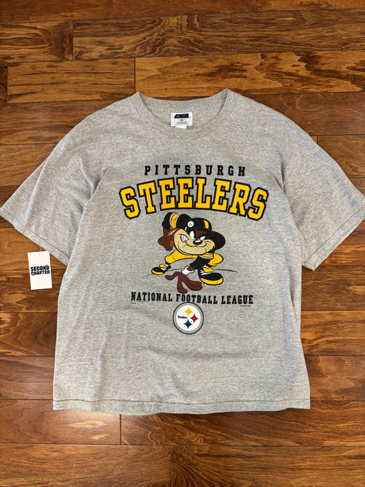 1998 Pittsburgh Steelers Vintage NFL Taz Looney Tunes CSA Tee (XL)