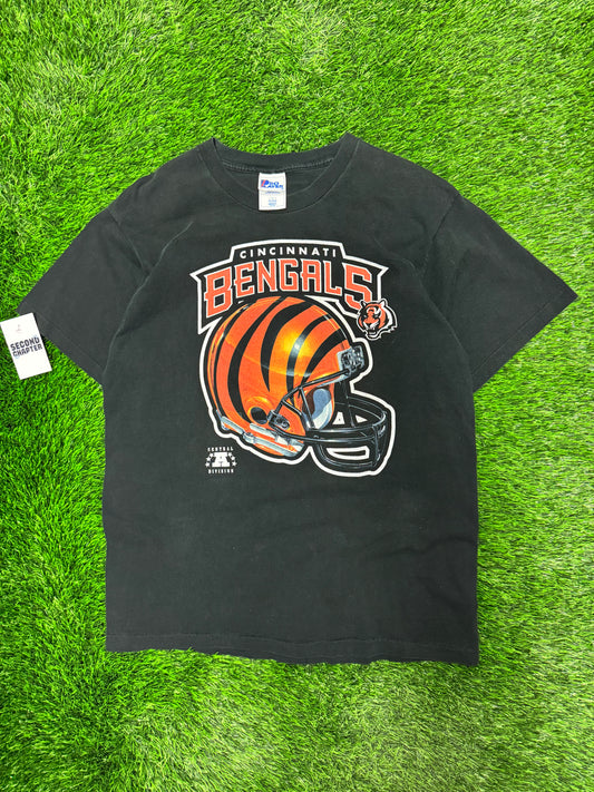 90s Cincinnati Bengals AFC Pro Player NFL Helmet Tee (L)