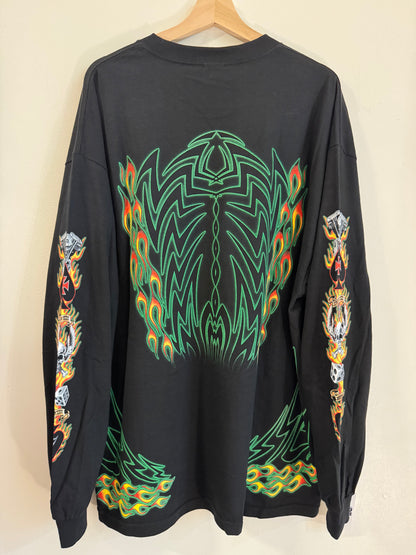 00s Bike Week Johnny's Dragon Flames Long Sleeve Shirt (XXL)
