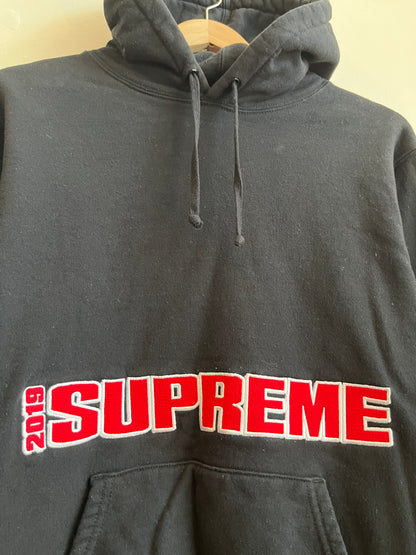 2019 Supreme Embroidered Black Hoodie (M)