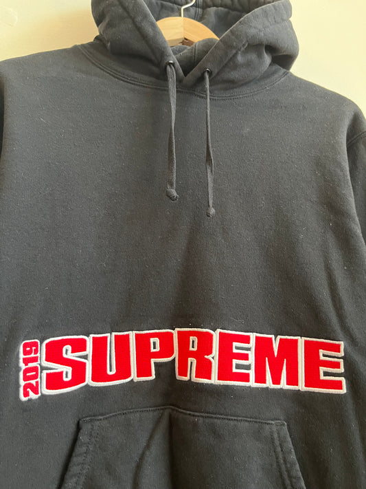 2019 Supreme Embroidered Black Hoodie (M)