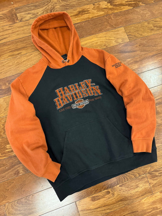 00s Harley Davidson Kokomo, IN Embroidered Hoodie (XL)