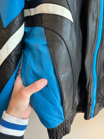 90s Carolina Panthers Leather Pro Player Jacket (XL)