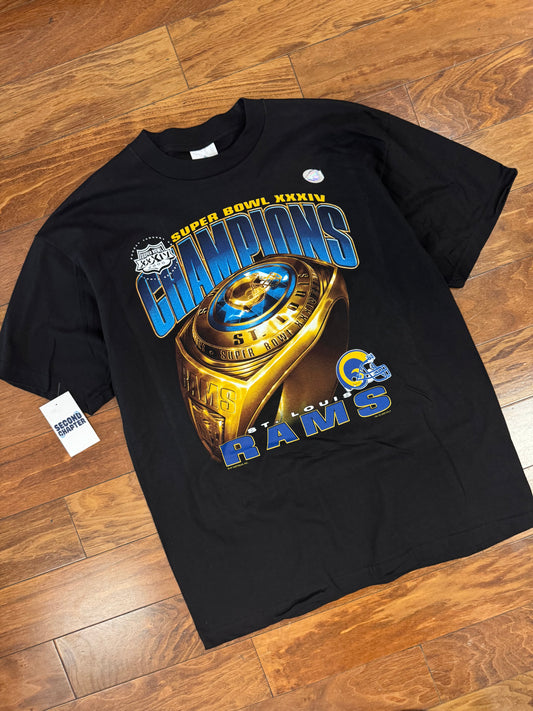 2000 St Louis Rams Super Bowl Ring Tee (L)