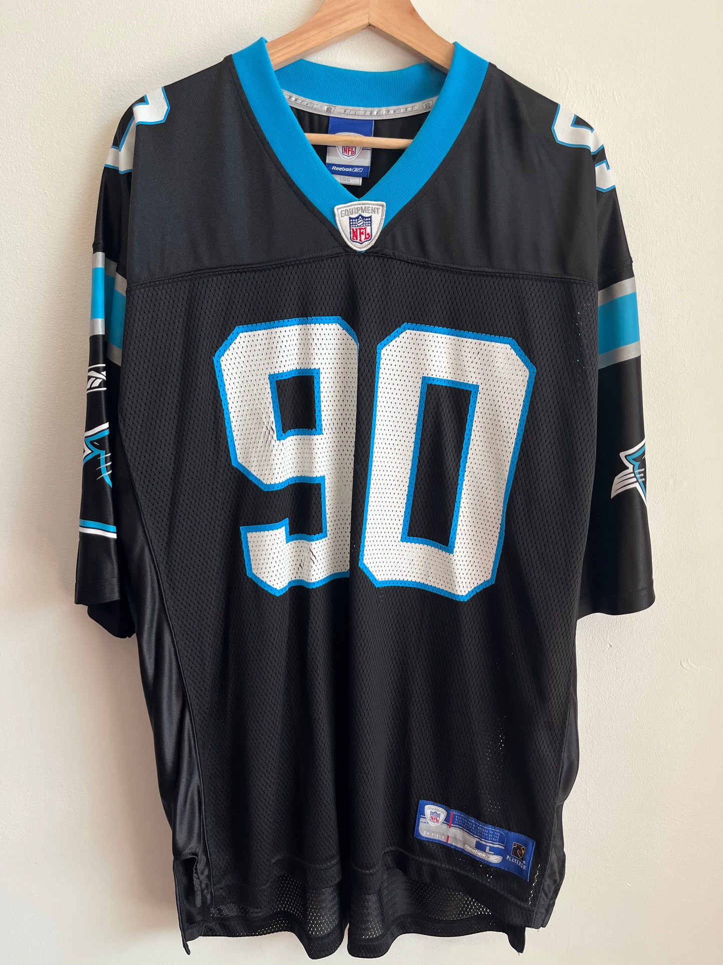 00s Carolina Panthers Julius Peppers Reebok Jersey (L)