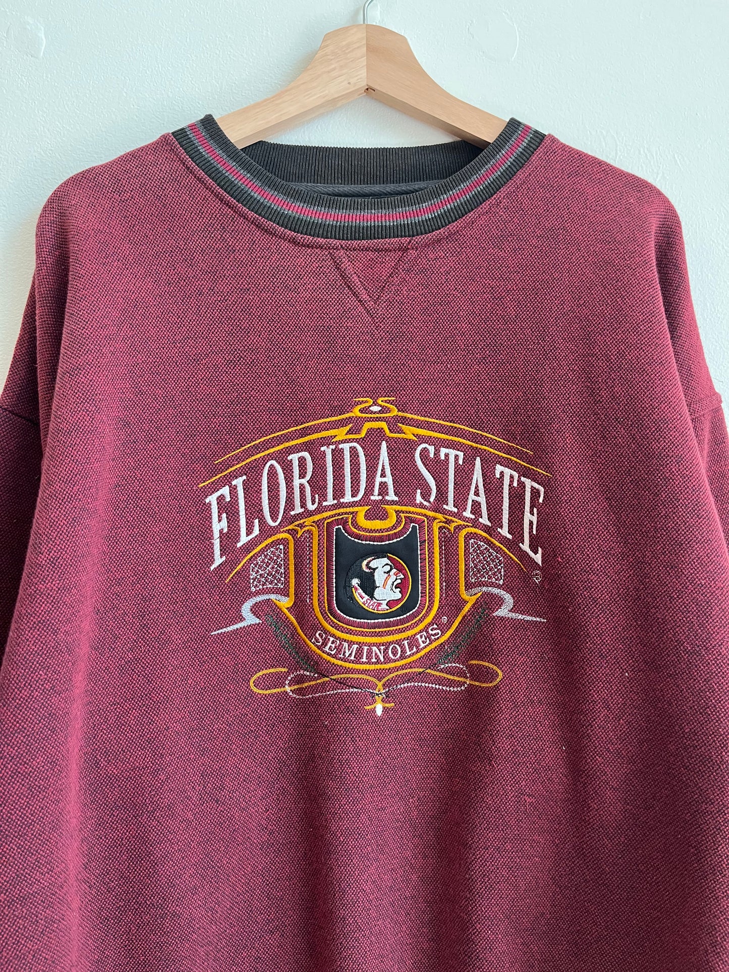 90s Florida State University FSU Midwest Embroidered Maroon Crewneck (L)