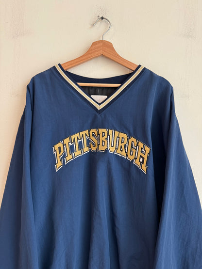 90s University of Pittsburgh Navy Spell Out Windbreaker (XXL)