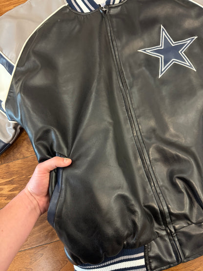 00s Dallas Cowboys Embroidered Leather Jacket (XL)