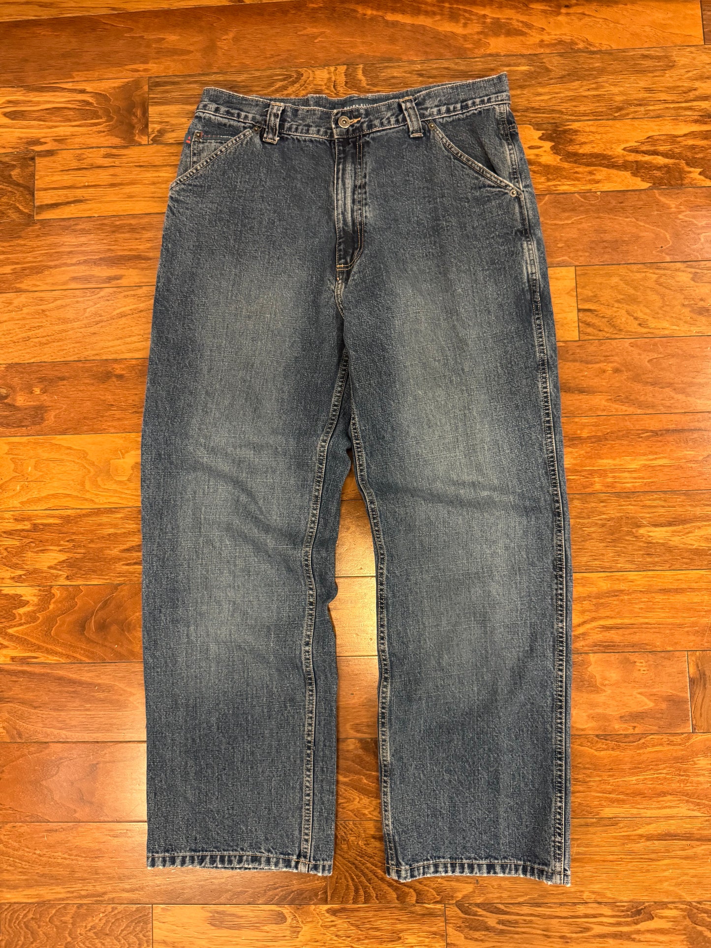 00s Perry Ellis Baggy Distressed Carpenter Jeans (34 x 30)