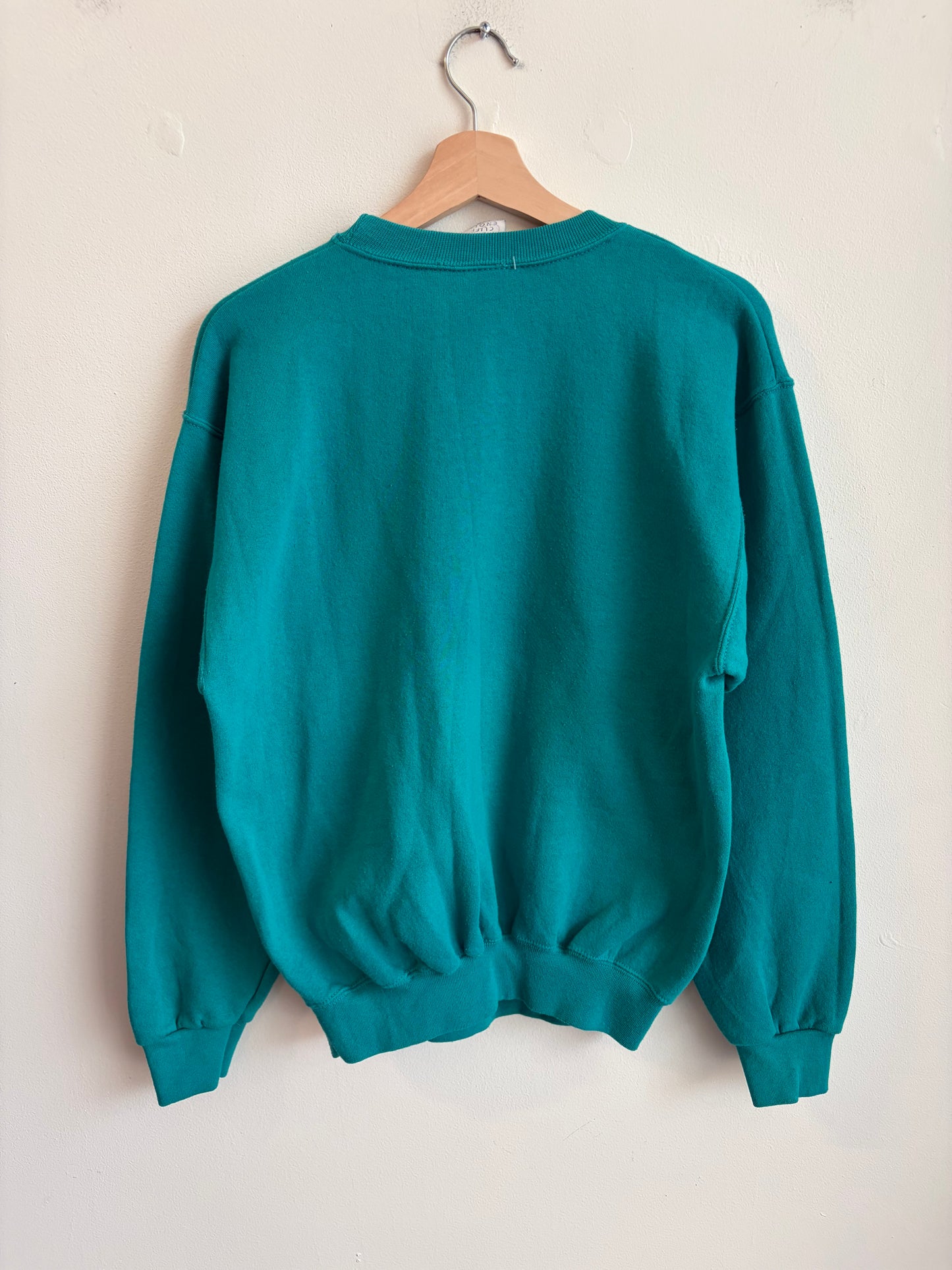 1996 Miami Dolphins Game Day Puff Print Teal Crewneck (L)