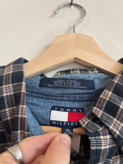 00s Tommy Hilfiger Plaid Essential Polo Flannel Shirt (XL)