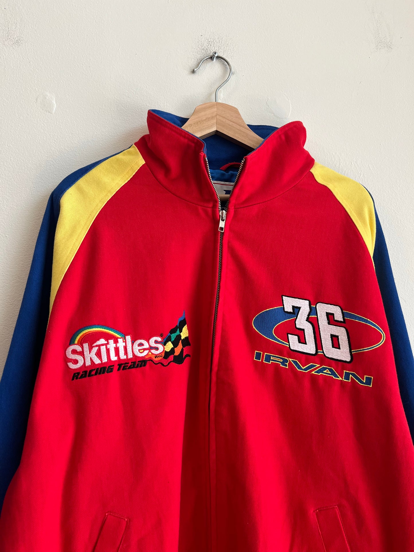 90s Ernie Irvan Skittles NASCAR 36 Motorsport Racing Logo Athletic Jacket
