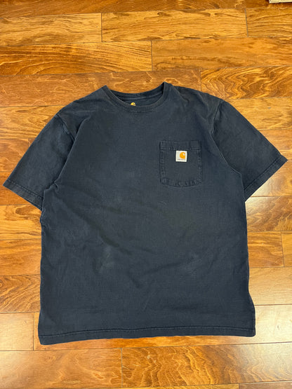 00s Carhartt Navy Pocket Tee (L)