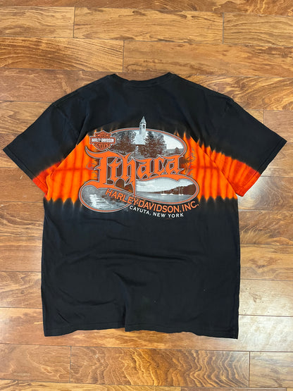2012 Harley Davidson Black/Orange Flames Dye Tee (XL)