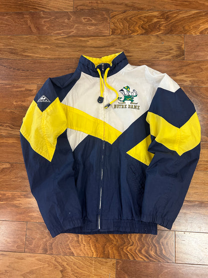 90s Notre Dame Apex Embroidered Windbreaker (Youth L)