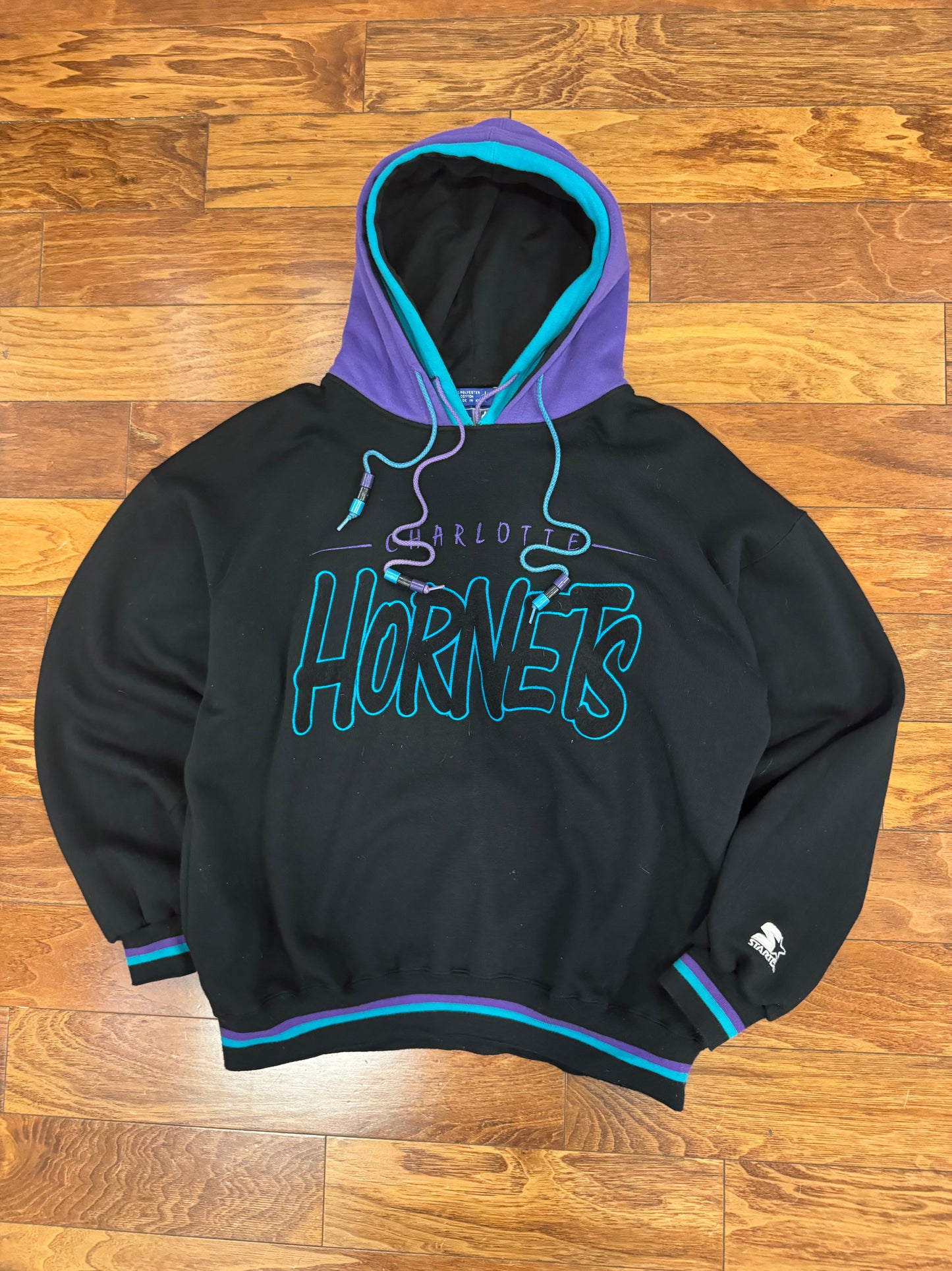 90s Charlotte Hornets Vintage Starter Double Hoodie (L)