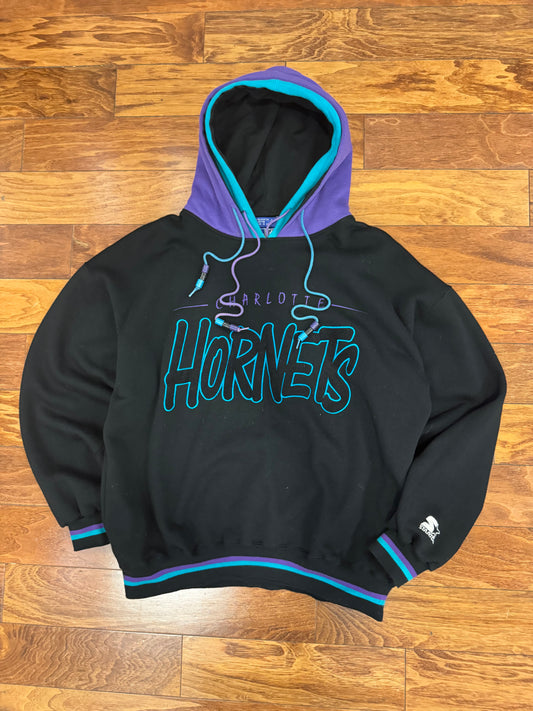 90s Charlotte Hornets Vintage Starter Double Hoodie (L)