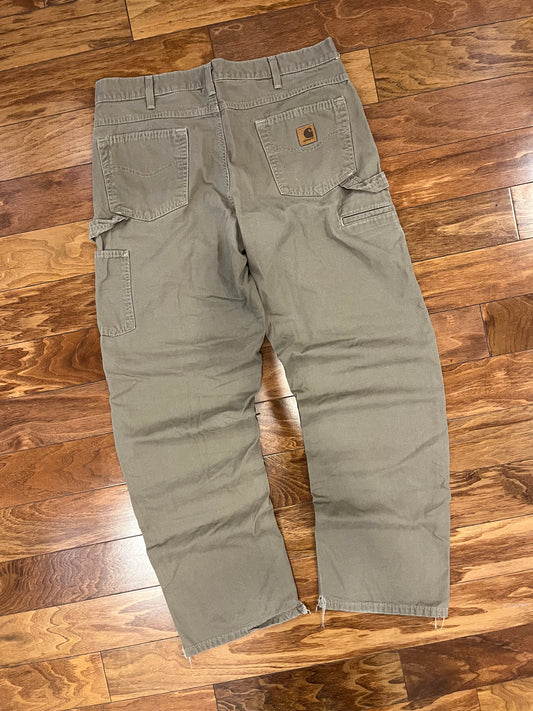 2007 Carhartt Mushroom Faded Workwear Pants (37 x 33)