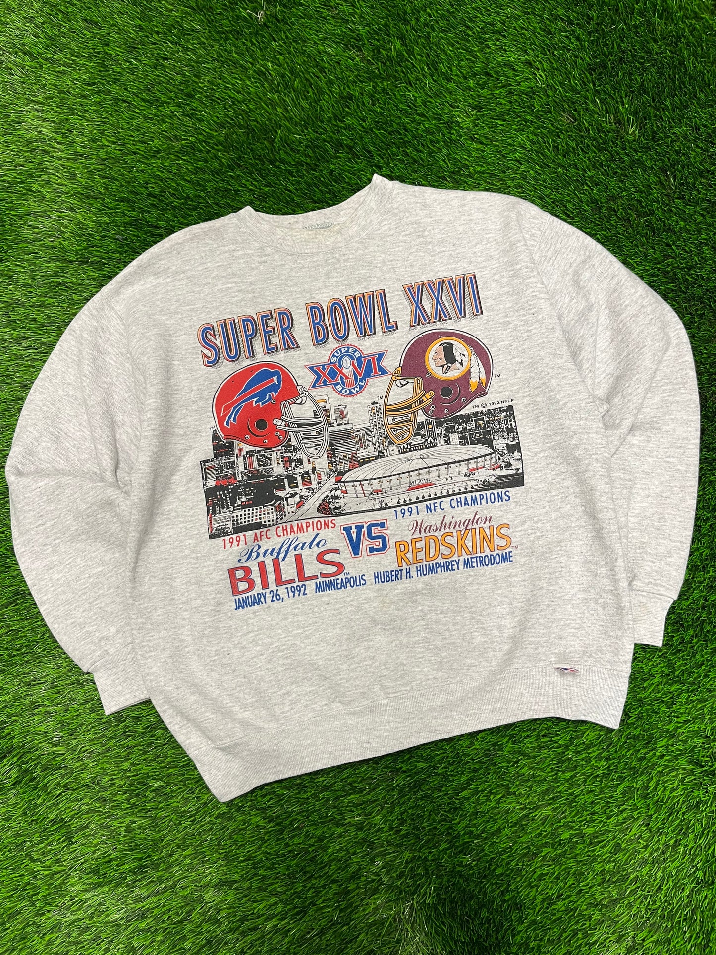 1991 Buffalo Bills v Washington Redskins Super Bowl Crewneck (L)