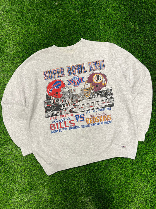 1991 Buffalo Bills v Washington Redskins Super Bowl Crewneck (L)