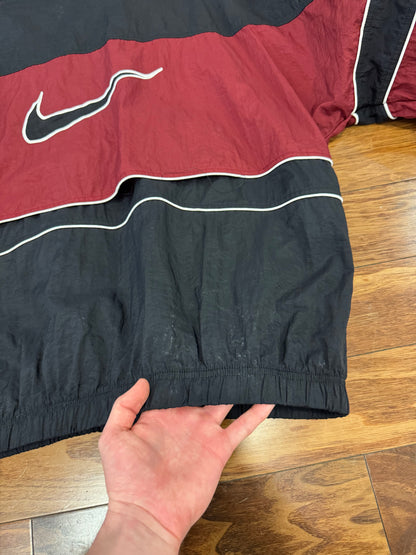 90s Nike Burgundy & Black Windbreaker (XL)