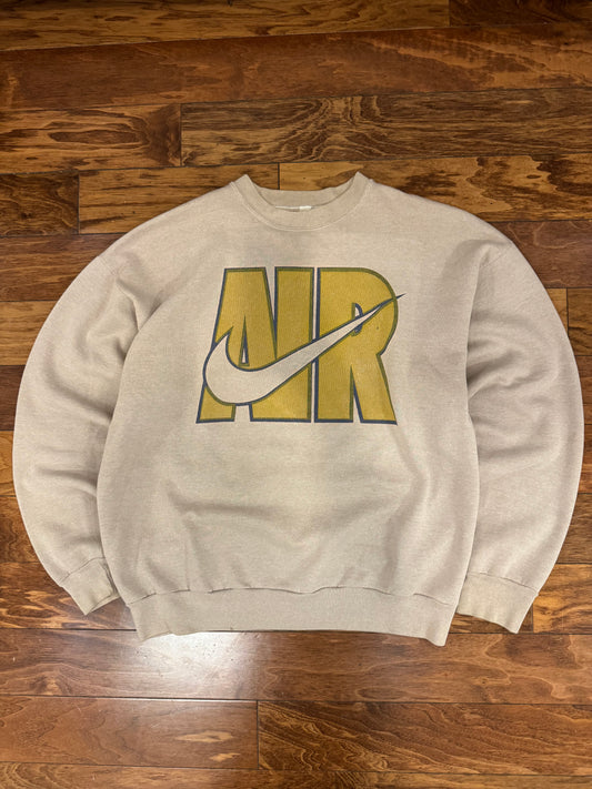 90s Nike Air Swoosh Beige Rare Crewneck (XL)