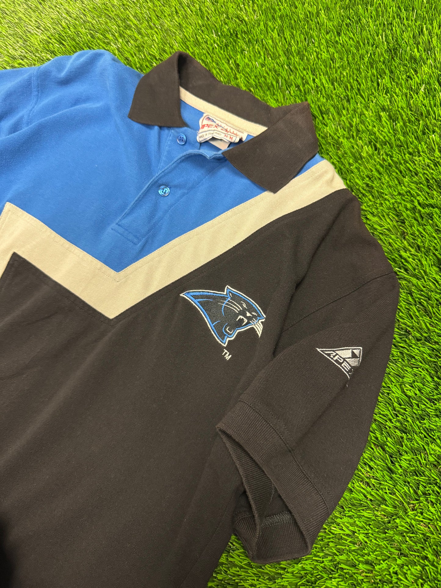 90s Carolina Panthers Apex One Polo Shirt (M)