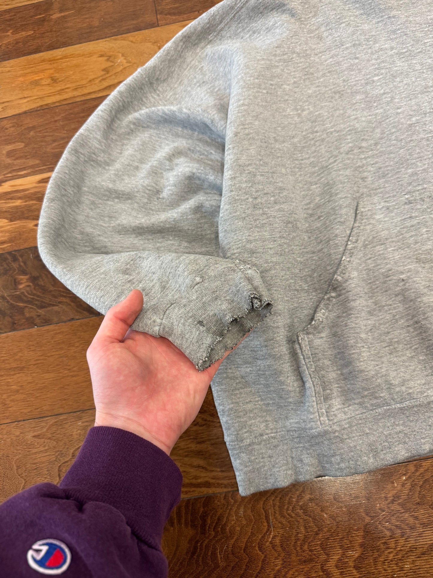 90s Nike Left Chest Swoosh Thrashed Hoodie (XL)