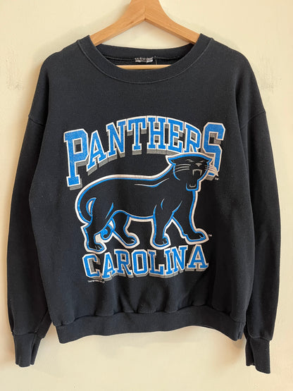 1993 Carolina Panthers Old Cat Black Crewneck (M)