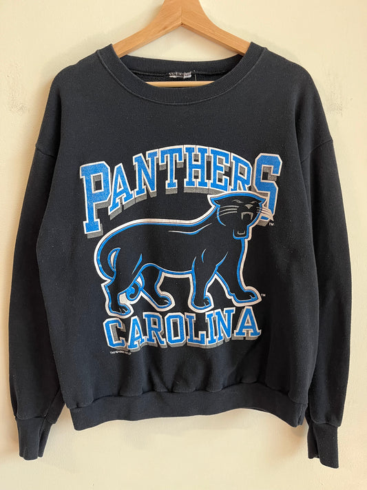 1993 Carolina Panthers Old Cat Black Crewneck (M)