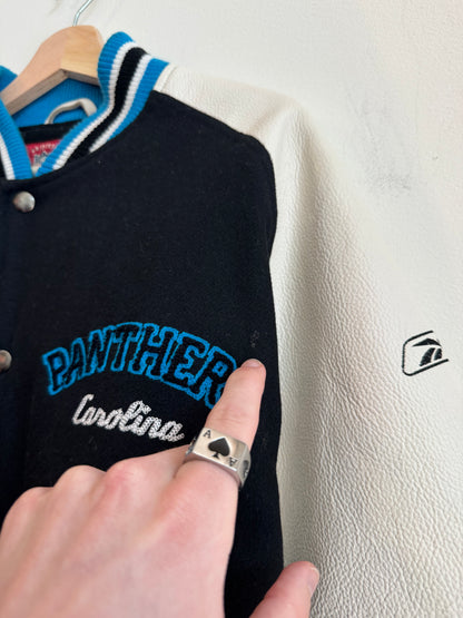 00s Carolina Panthers Gridiron Leather Varsity Jacket (L)