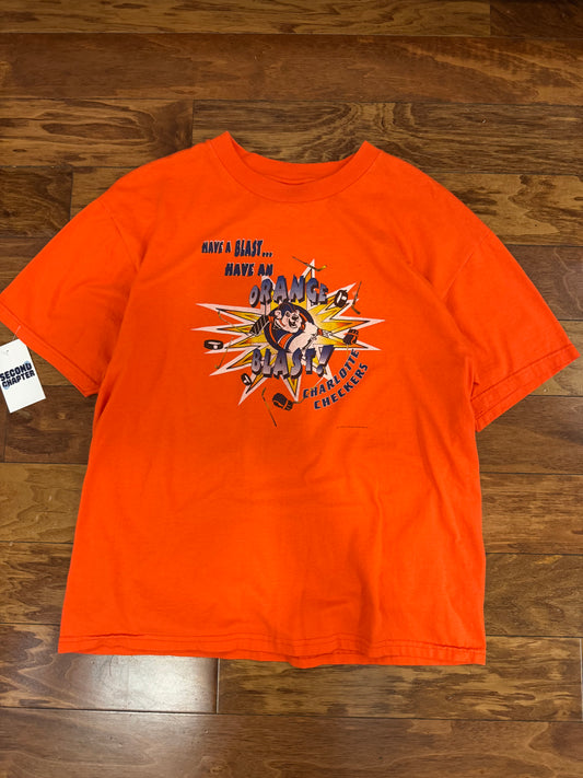 00s Charlotte Checkers Orange Blast Tee (L)