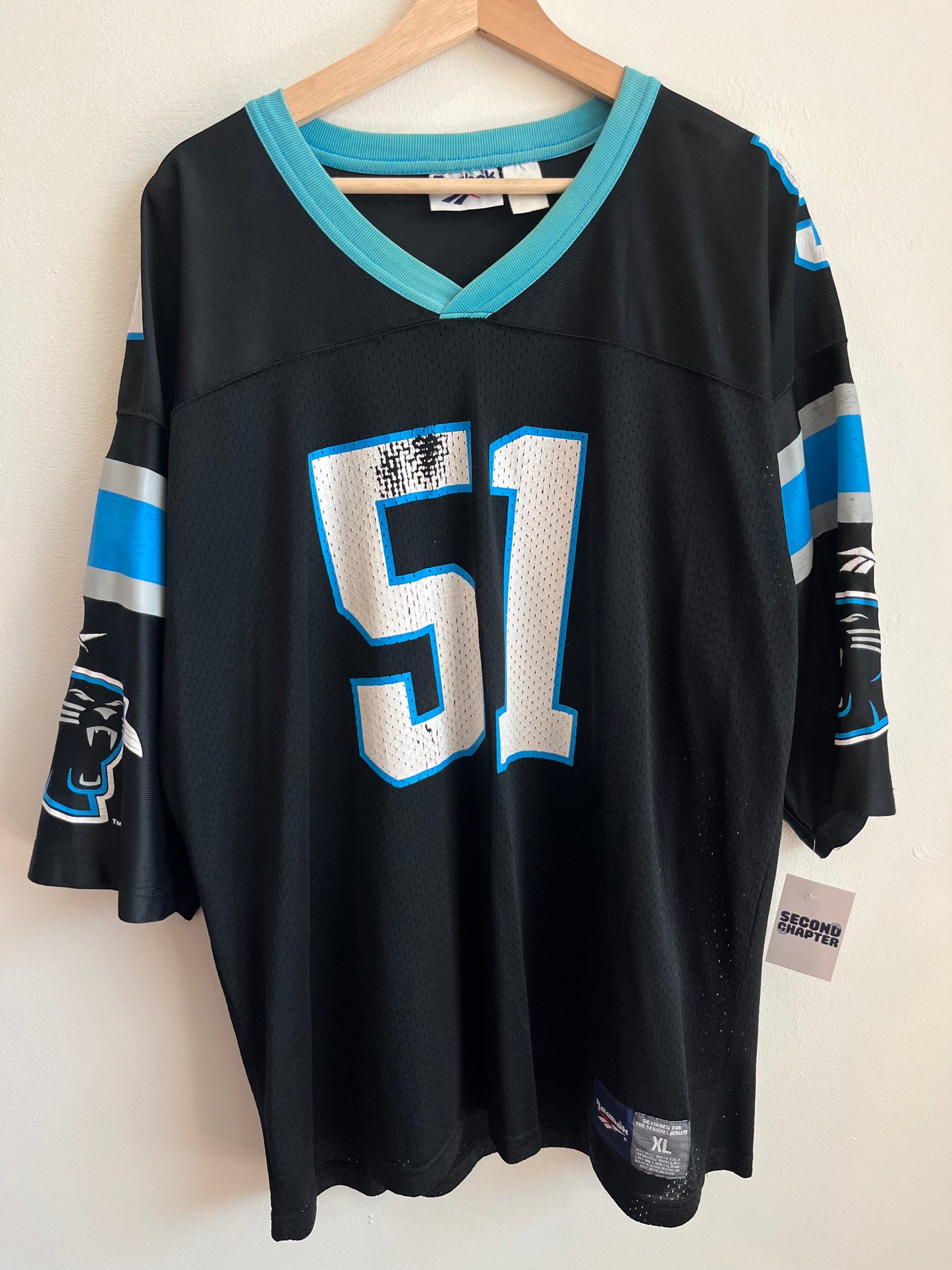 90s Carolina Panthers Sam Mills Faded Reebok Jersey (XL)