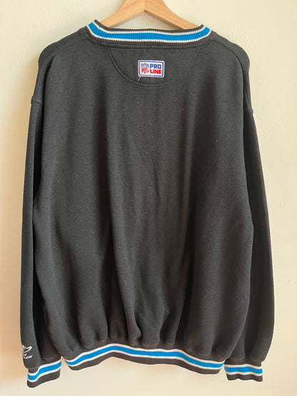 90s Carolina Panthers Logo Athletics Black Crewneck (XL)