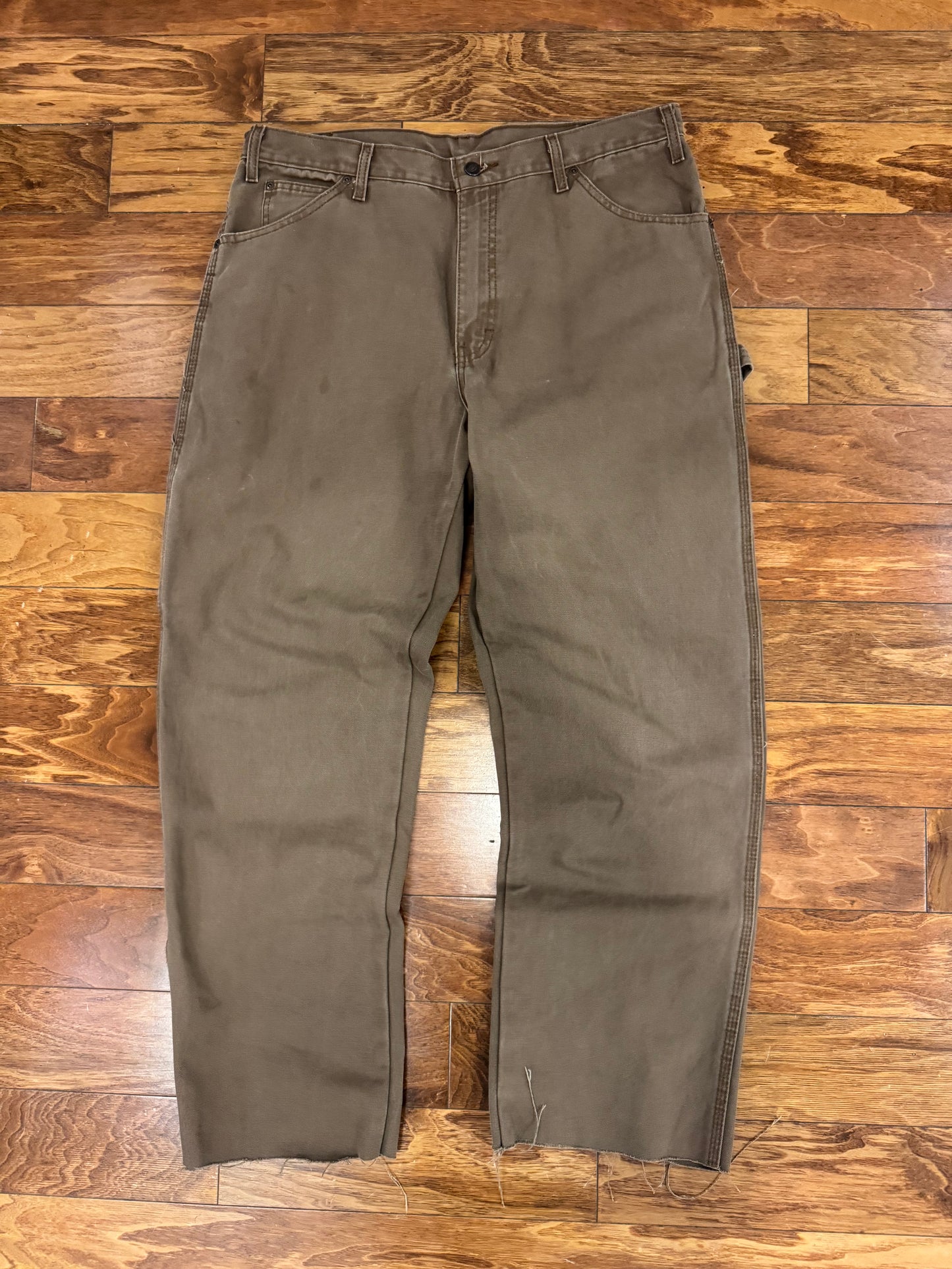 00s Dickies Red Tab Mocha Distressed Carpenter Pants (36 x 32)