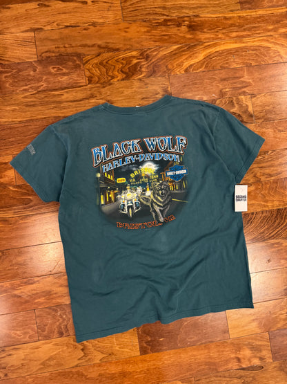 2010 Harley Davidson Dark Teal Wolf Tee (XL)