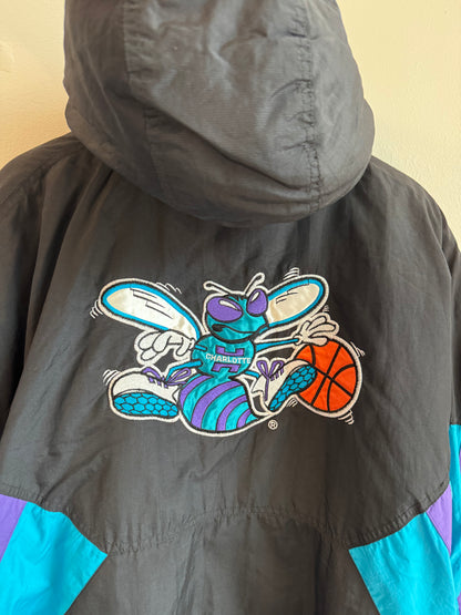 90s Charlotte Hornets Black Starter Puffer Jacket (L)