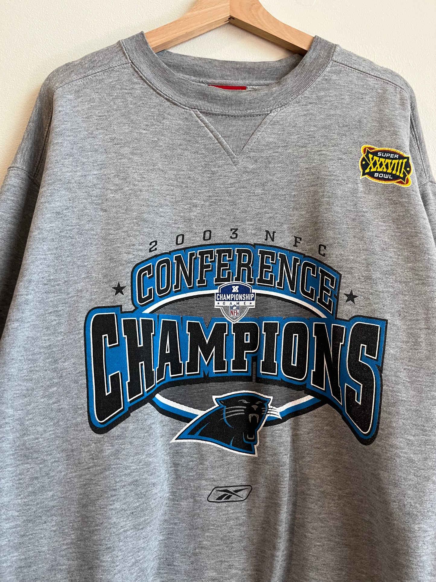 2003 Carolina Panthers Conference Champs Reebok Crewneck (XL)