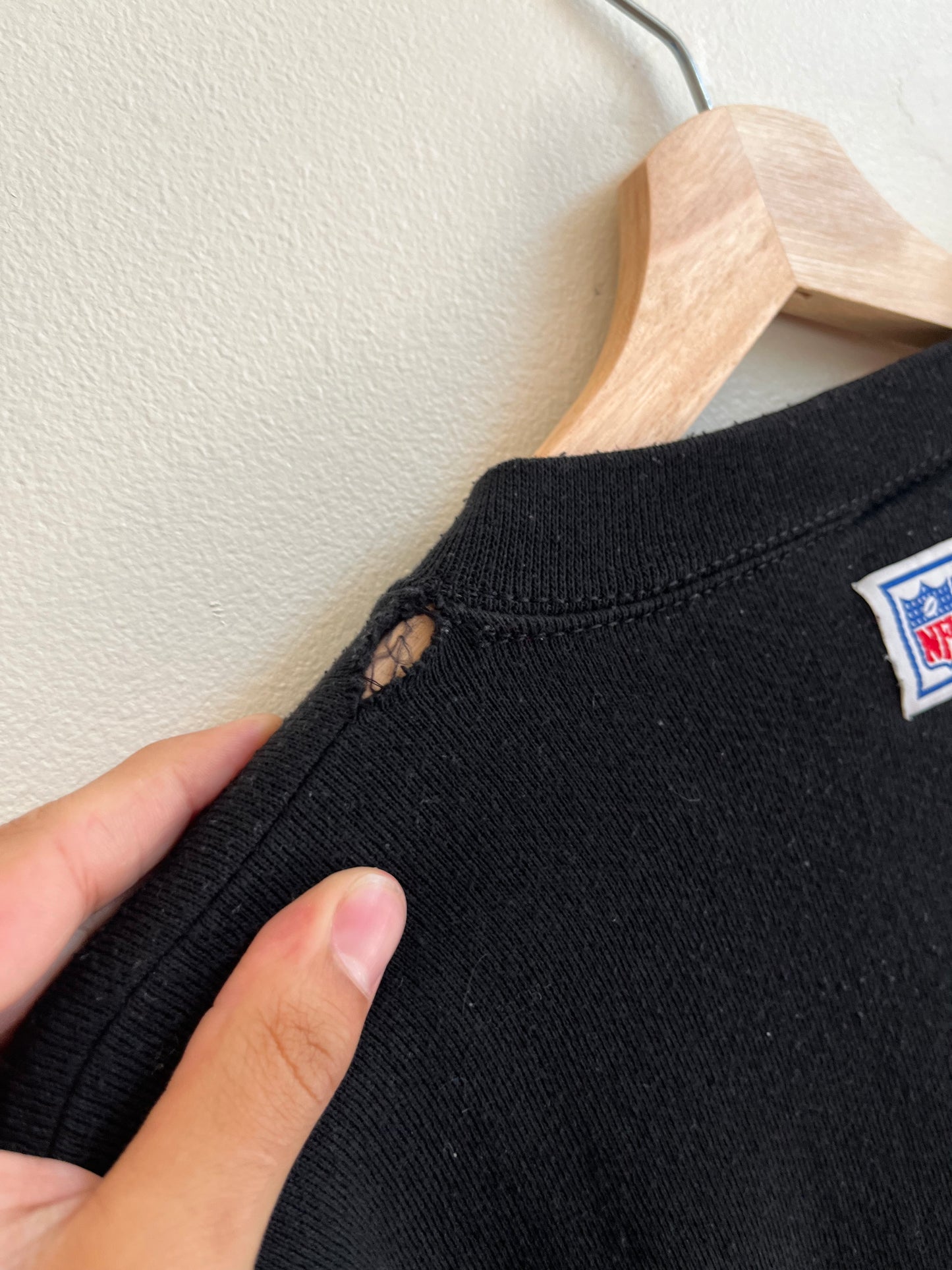 90s Carolina Panthers Logo Athletics Embroidered Black Crewneck (XL)