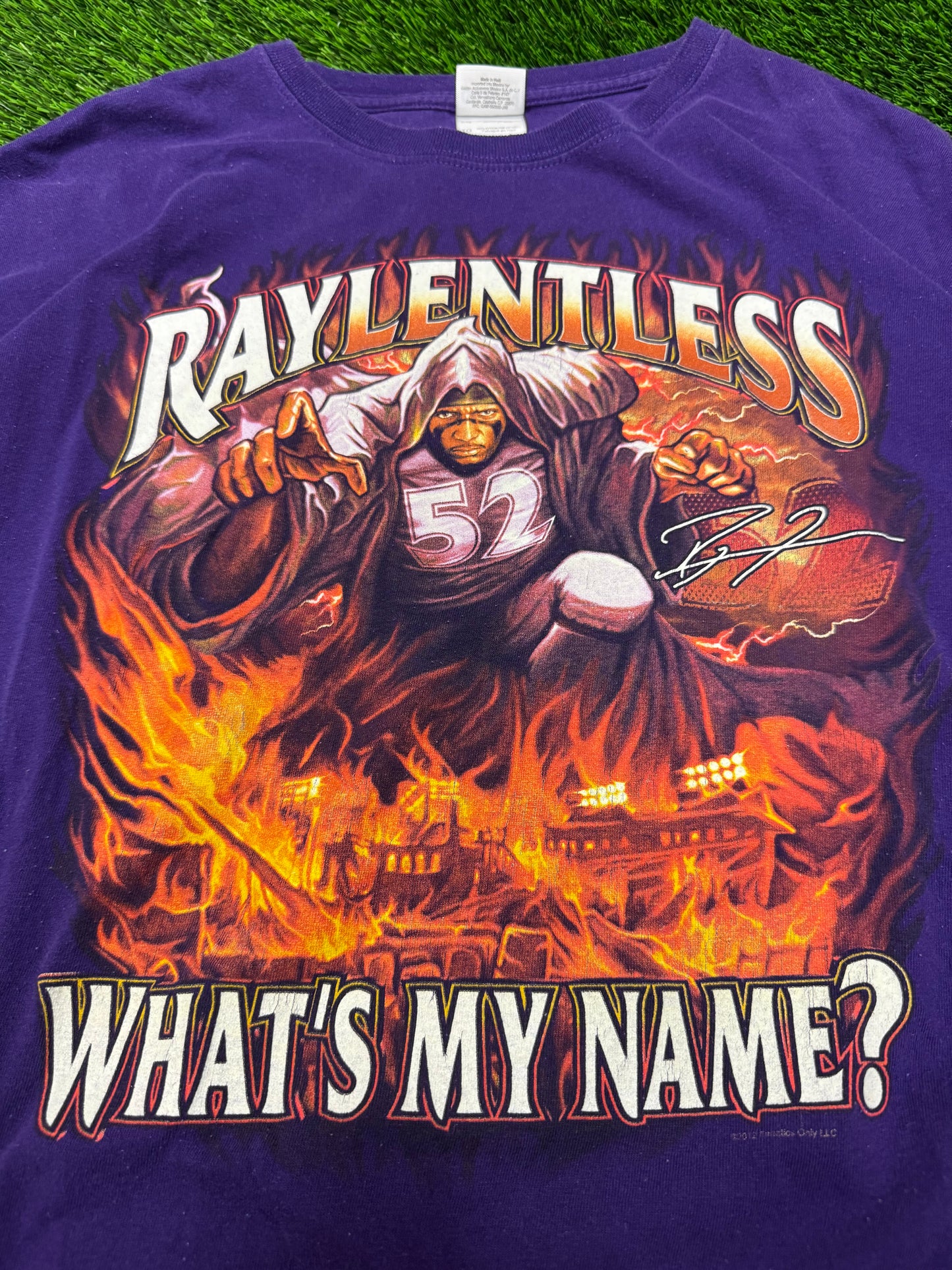 2012 Ray Lewis Raylentless Baltimore Ravens Purple Tee (XL)