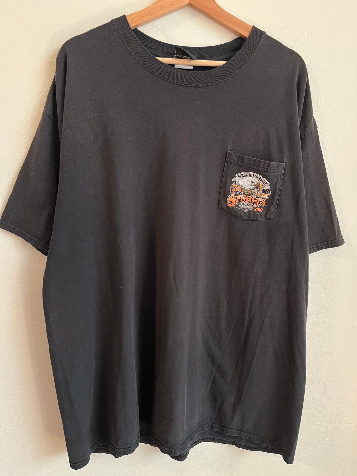 2018 Harley Davidson Sturgis Rapid City Faded Pocket Tee (XXL)