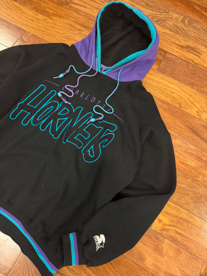 90s Charlotte Hornets Vintage Starter Double Hoodie (L)