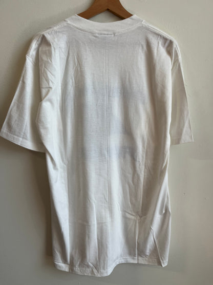 90s Carolina Panthers White Cat Scratch Tee (L)