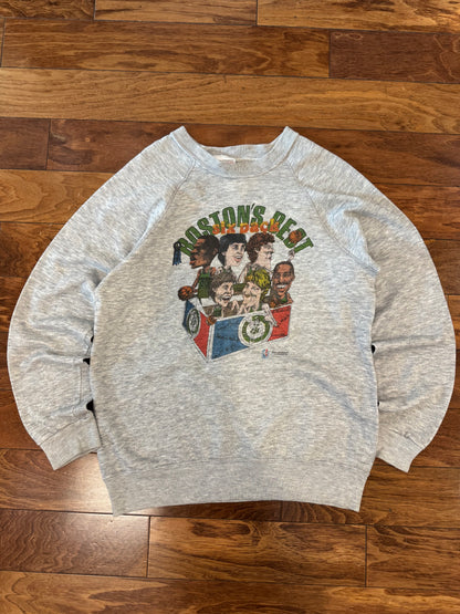 1986 Boston Celtics "Boston's Best 6 Pack" Vintage Caricature Crewneck (M)